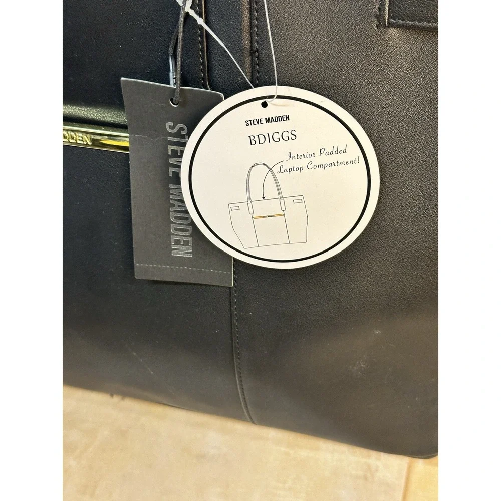 Steve Madden Satchel Handbag Tote MSRP 108.00. Black Bdiggs Computer Tote‎